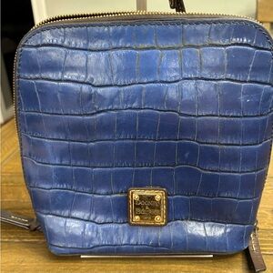 Rehab - Dooney & Bourke Denison Domed Crossbody in Blue Croc-Embossed Leather